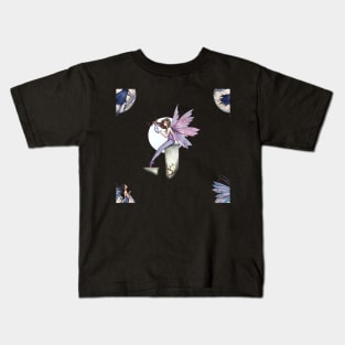 Moon Fairies Illustration Pattern Kids T-Shirt